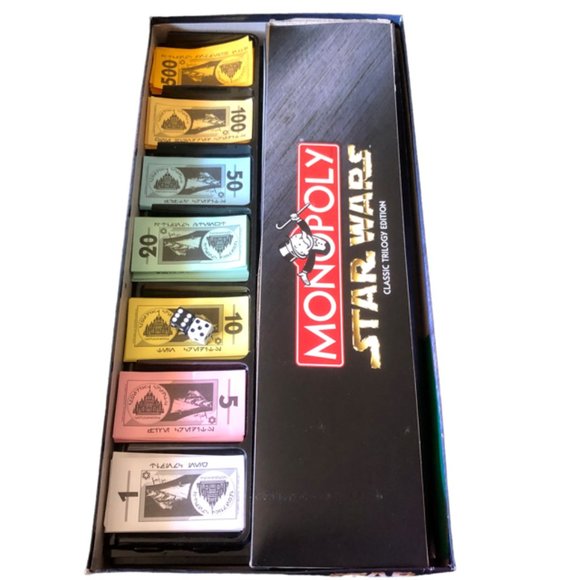 Classic Original Star Wars Trilogy Monopoly Board Game 1997  Vader Solo Leah - Picture 2 of 12
